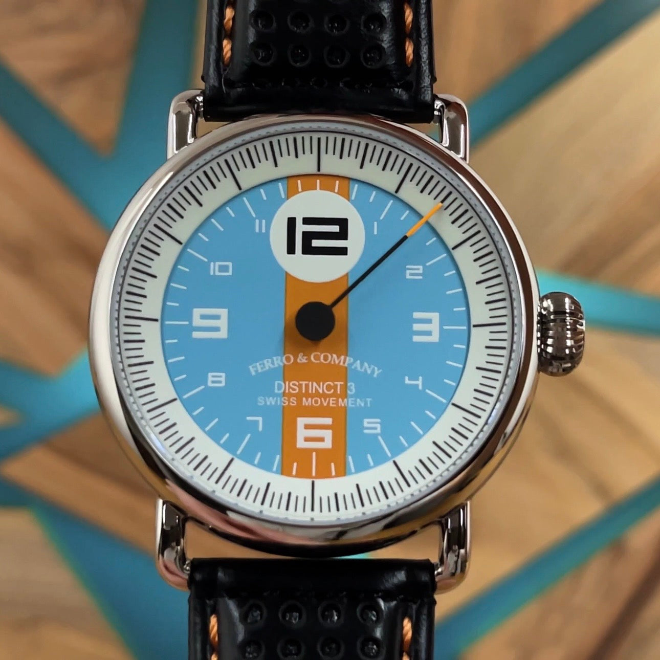 Ferro District 3 Quartz Racing Inspired Watch With Two Straps