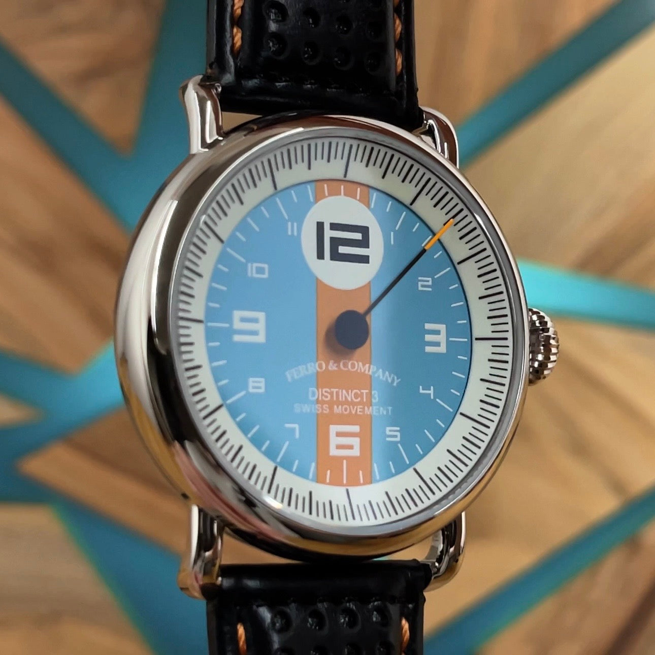 Ferro District 3 Quartz Racing Inspired Watch With Two Straps