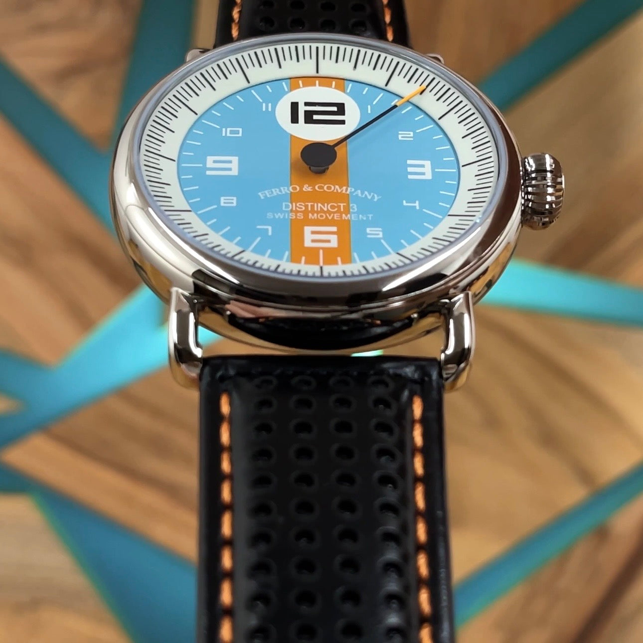 Ferro District 3 Quartz Racing Inspired Watch With Two Straps