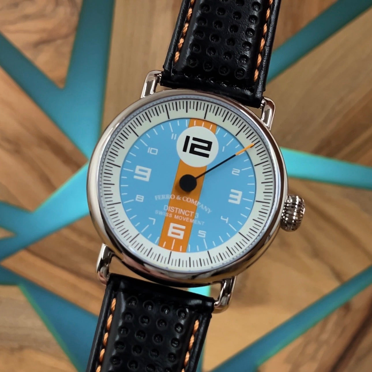 Ferro District 3 Quartz Racing Inspired Watch With Two Straps