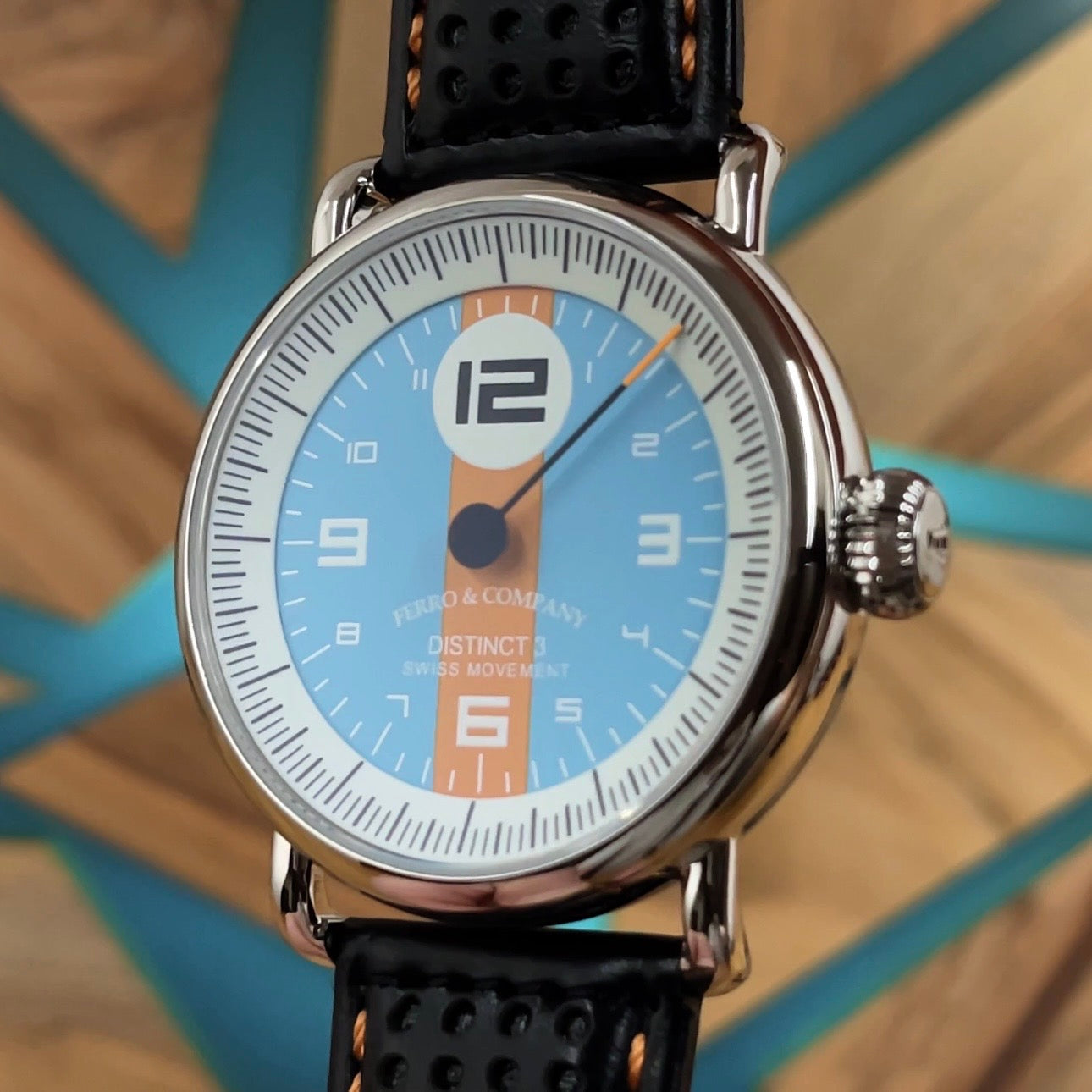 Ferro District 3 Quartz Racing Inspired Watch With Two Straps